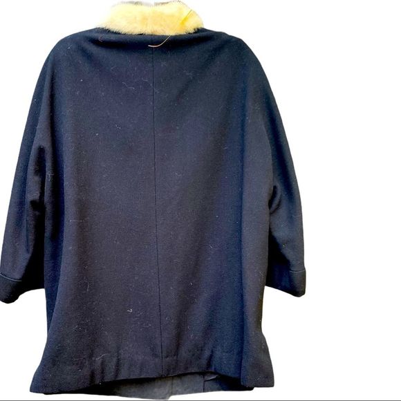Vintage 30s-40s Wool Fur Swing Coat - Picture 4 of 8